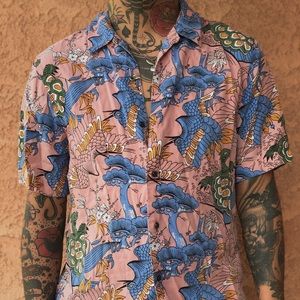 Salmon Oriental Button Down